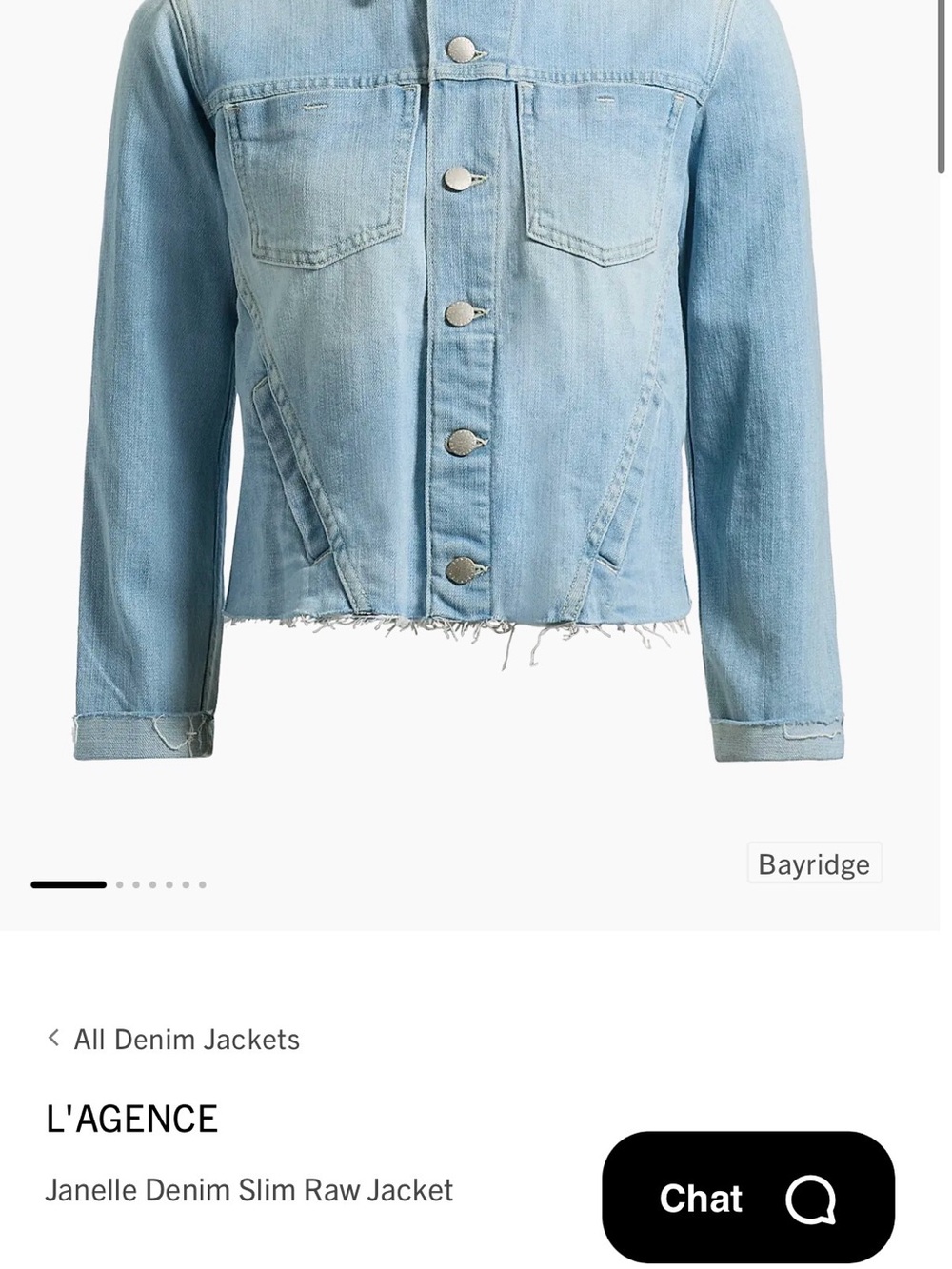 Unworn L'AGENCE Washed Light Blue Denim Jacket - Picture 6 of 6
